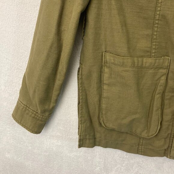 Free People Open Front Military Jacket Womens Small S Olive Green Cargo Pockets - Picture 10 of 16
